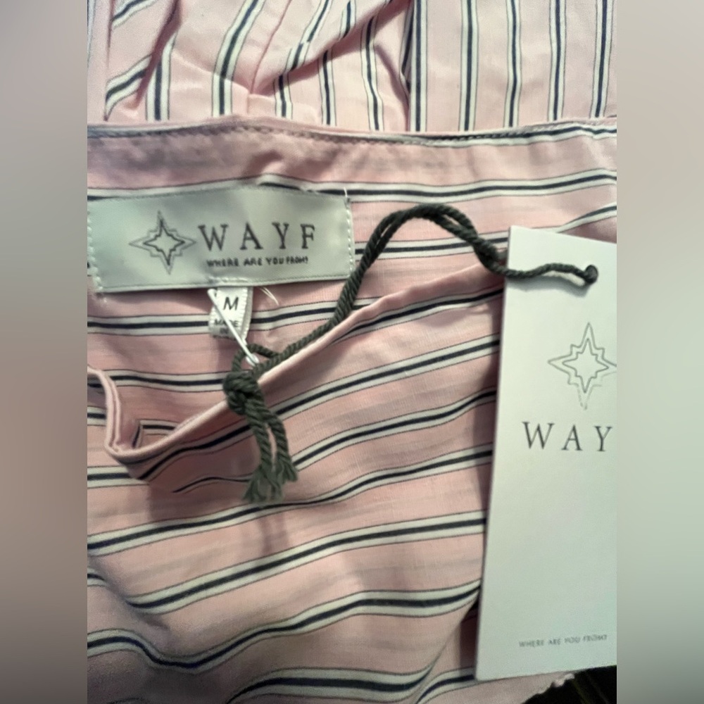 NWT WAYF Lucky Bubble Hem Mini Pink Striped Skirt - Picture 4 of 7